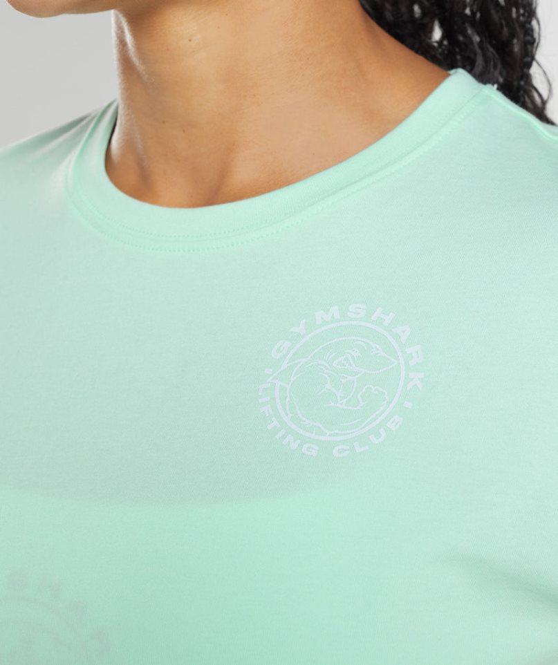 Women's Gymshark Legacy Cropped Tops Light Green | NZ 2DQFZR